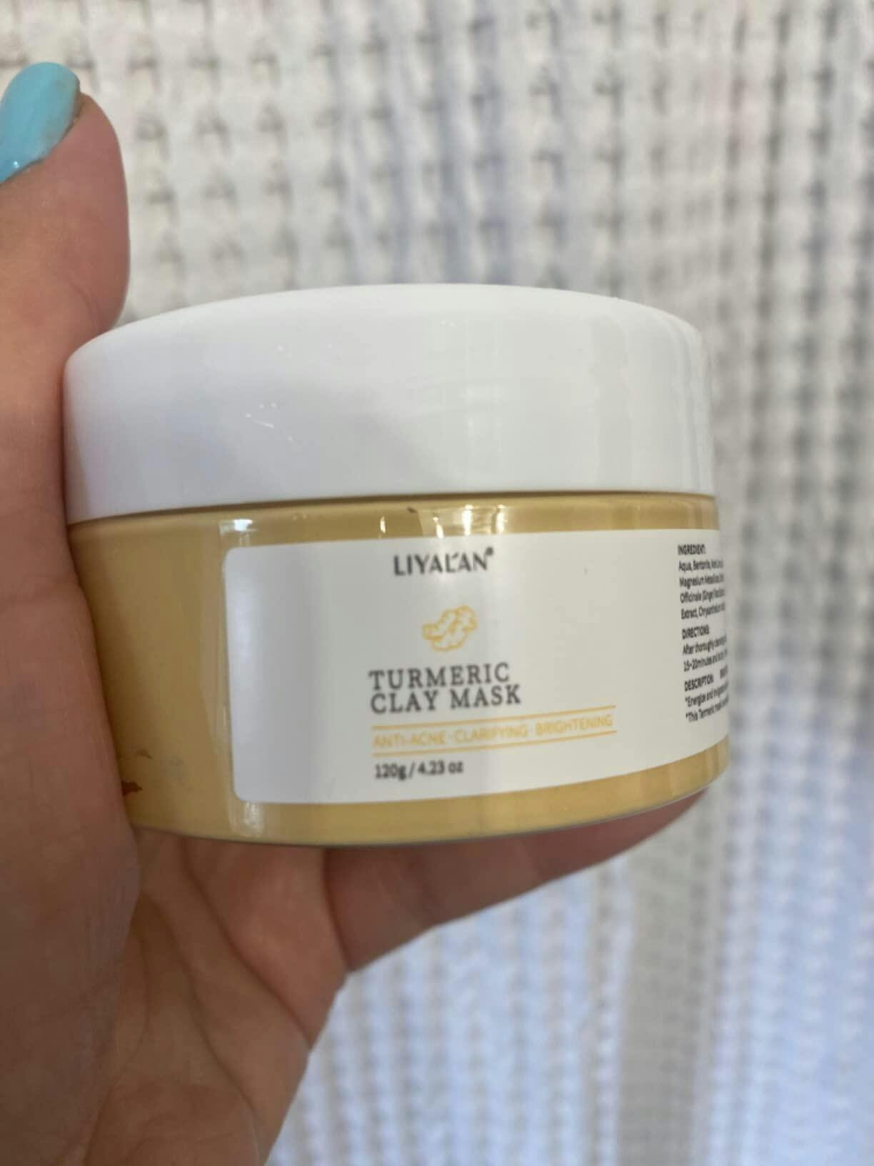 LIYALAN Turmeric Clay Mask Vitamin C Facial Mask Skin Care for Acne & Dark Spots