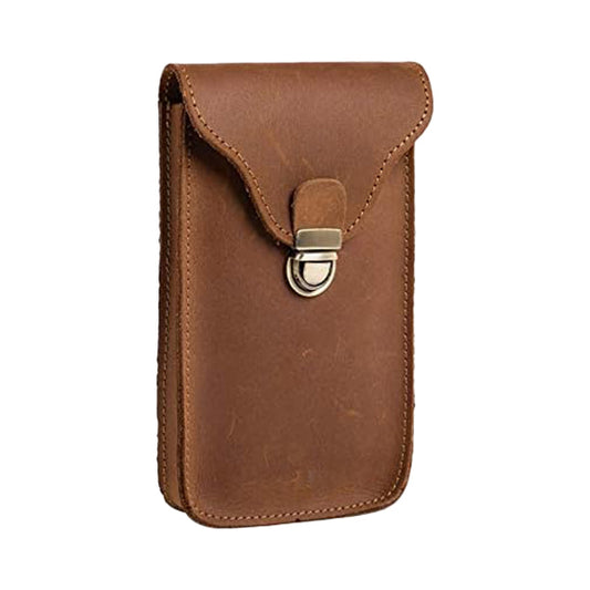 Leather Retro Mobile Phone Bag Outdoor Portable Mobile Phone Protective Cover Home Mobile Phone Storage Bag