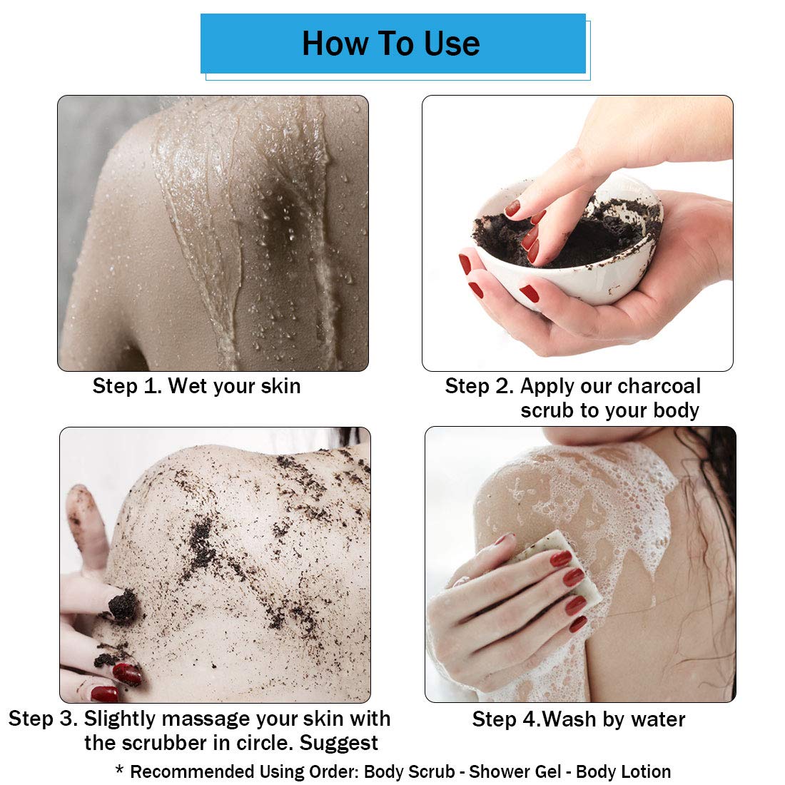 Charcoal Face Scrub Body Scrub Exfoliating Gel Dead Skin Remover