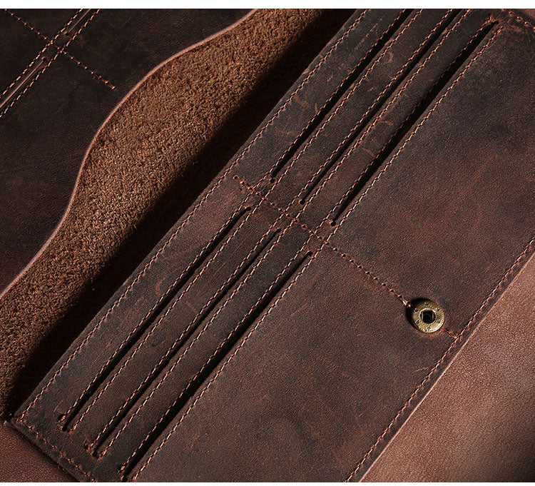 Horse Long Wallet Genuine Leather Hand-held Men's Card Holder