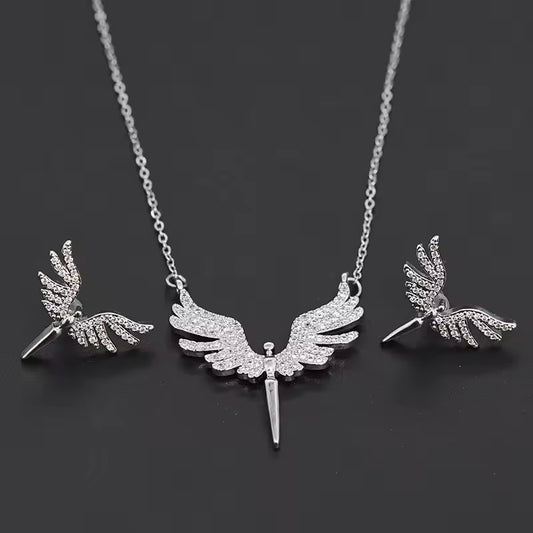 Angel Wings Stainless Steel Necklace Set