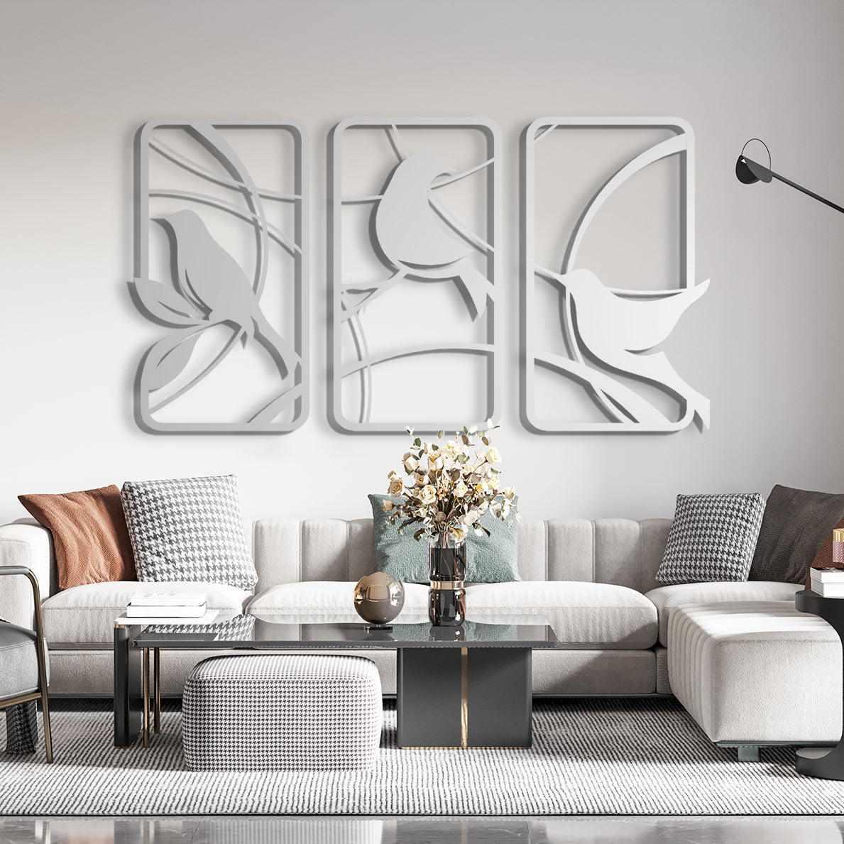 لوحات جدارية من الأكريليك على شكل طيور لتزيين المنزل