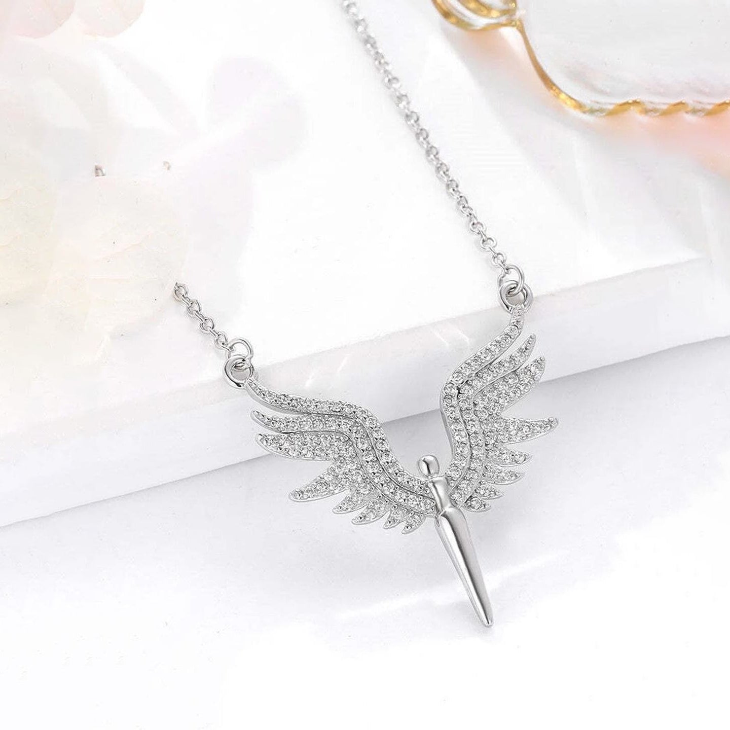 Angel Wings Stainless Steel Necklace Set