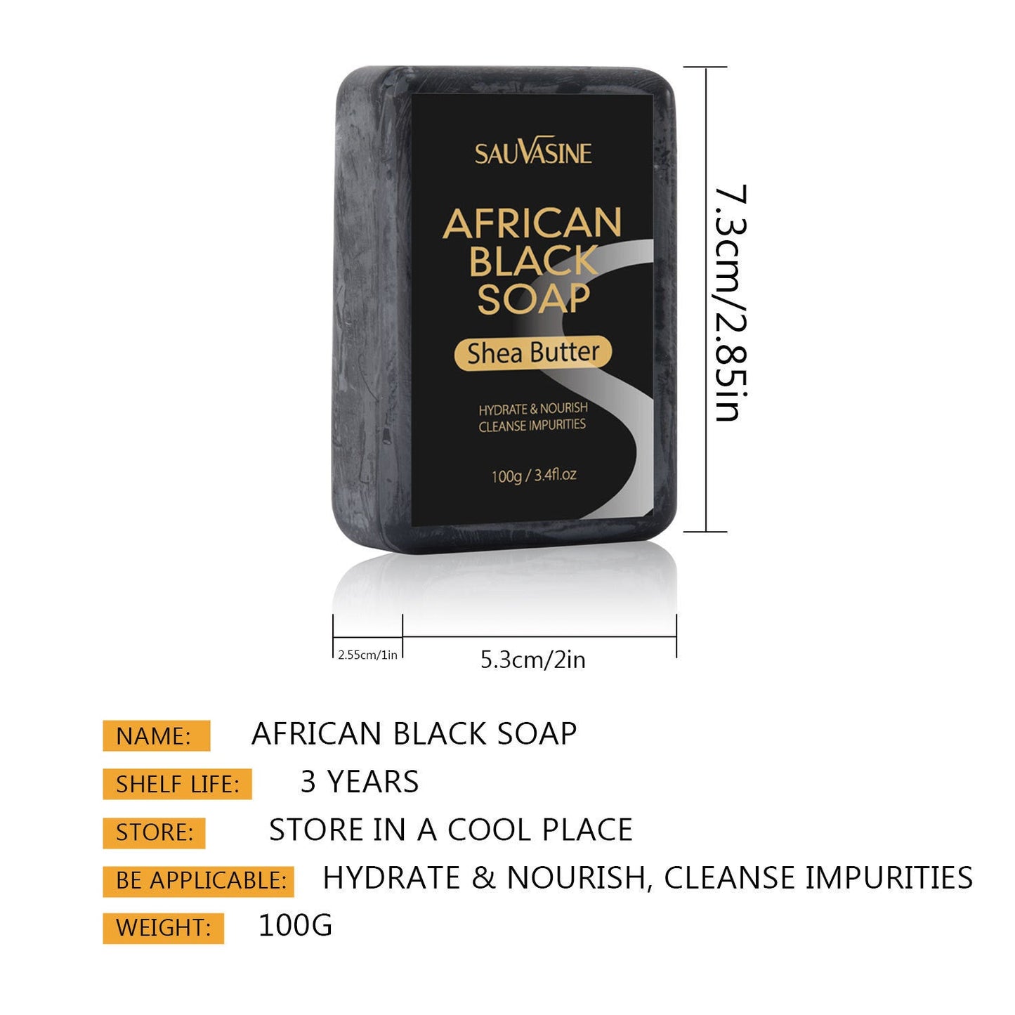 African Black Soap Deep Cleansing Body Anti-Mite Moisturizing