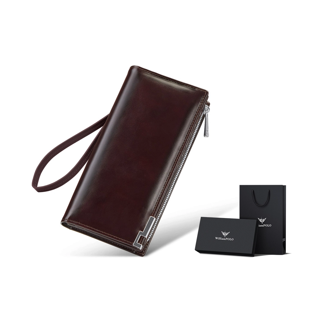 Cash Bag Cowhide Wallet Large Capacity