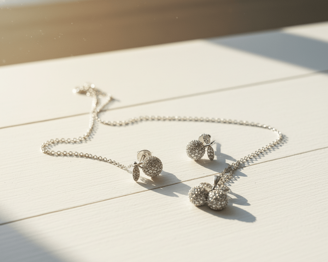 Cherry Sparkle Crystal Jewelry Set