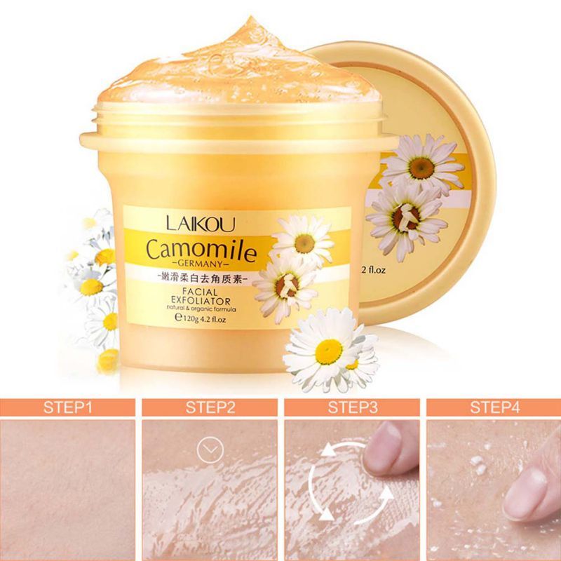 LAIKOU Deep Cleansing Facial Scrub with Camomile Extract - Natural Organic Exfoliating Cream