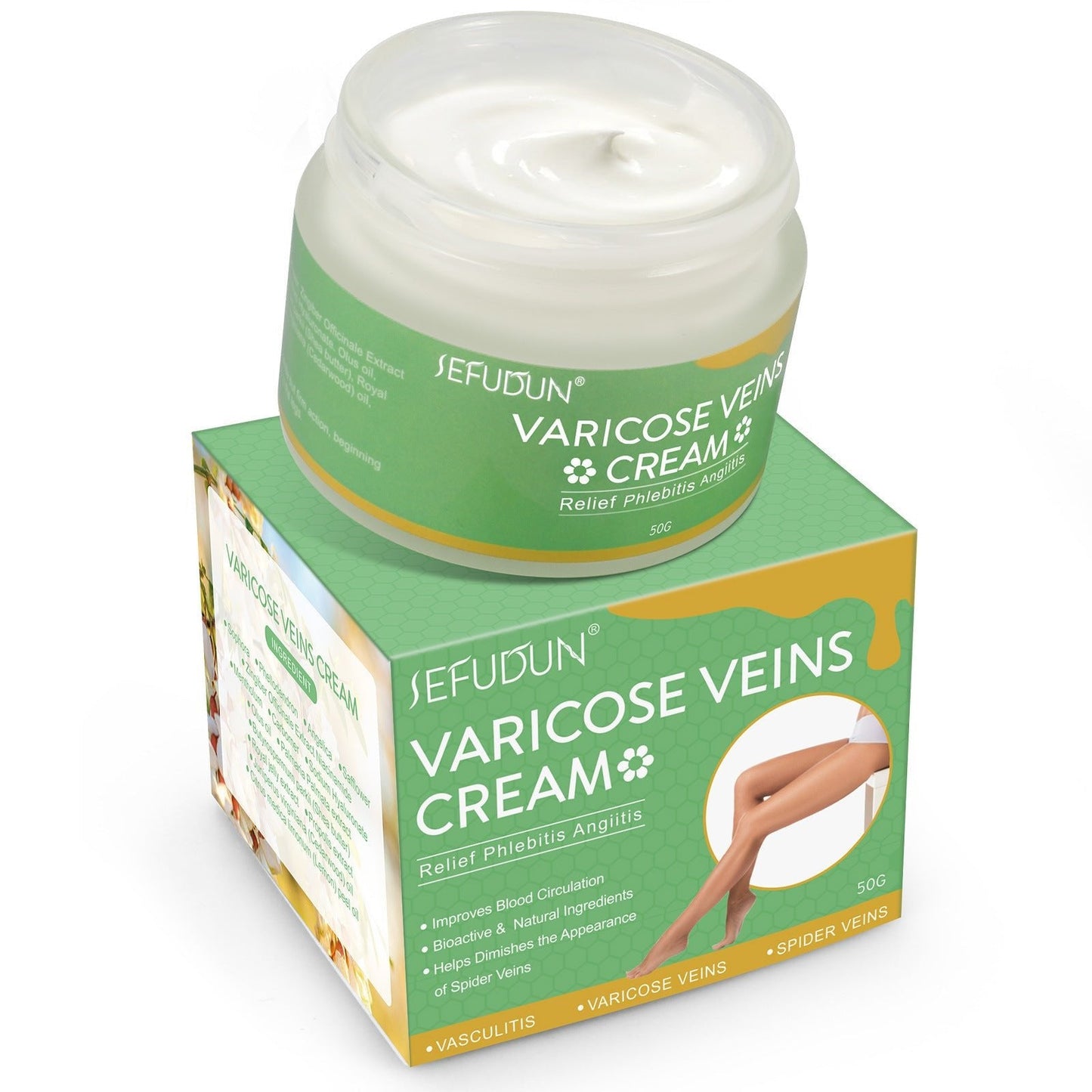 SEFUDUN Varicose Veins Cream Relief Phlebitis Angiitis 50g