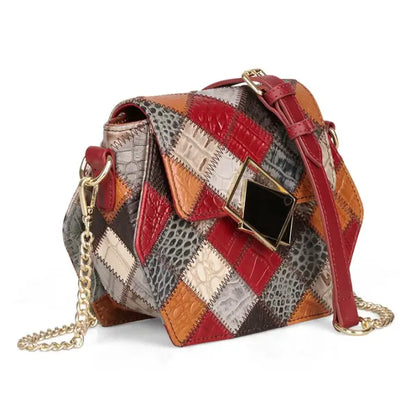 Stylish Textured Stitching Chain Small Square Bag