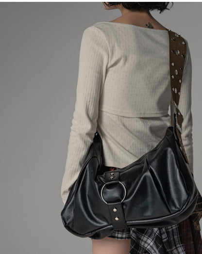 New Retro Biker's Commuter Black Tote Bag Large Capacity