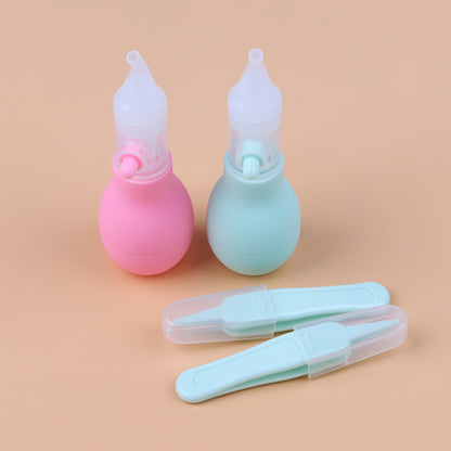 Infant Silicone Nasal Aspirator Pump Type Neonatal Cold Nasal Mucus Cleaner