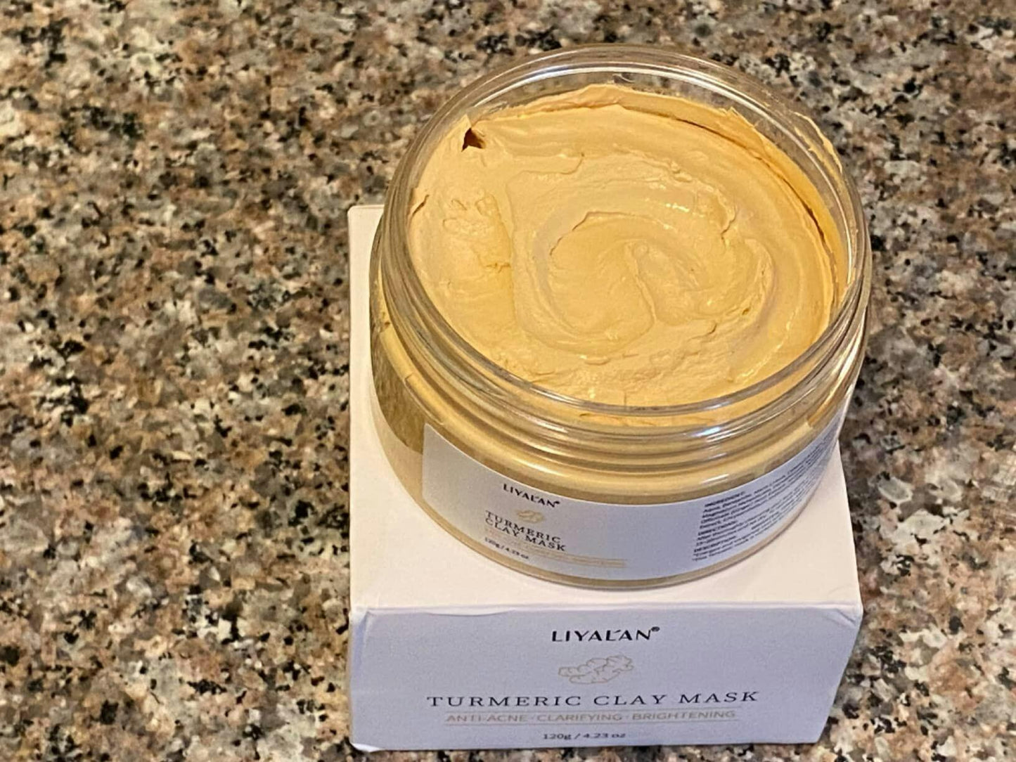 LIYALAN Turmeric Clay Mask Vitamin C Facial Mask Skin Care for Acne & Dark Spots