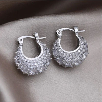 Micro Inlaid Zircon Bag Ear Buckle All-matching