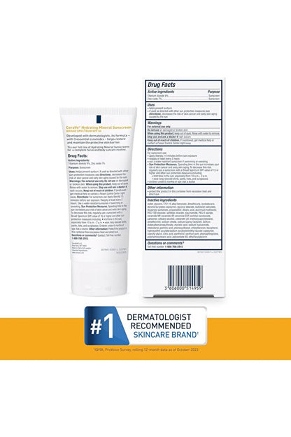 CeraVe Hydrating Mineral Sunscreen SPF 30 Face Sheer Tint