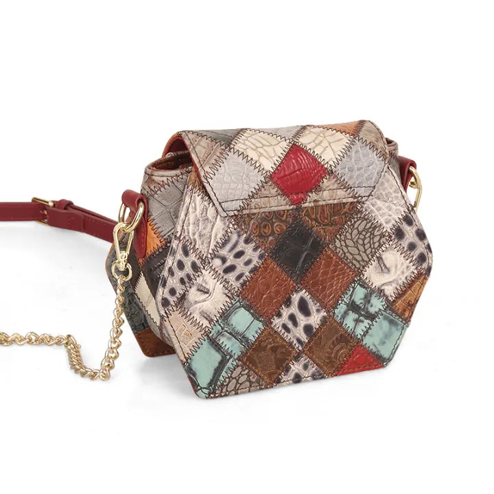 Stylish Textured Stitching Chain Small Square Bag