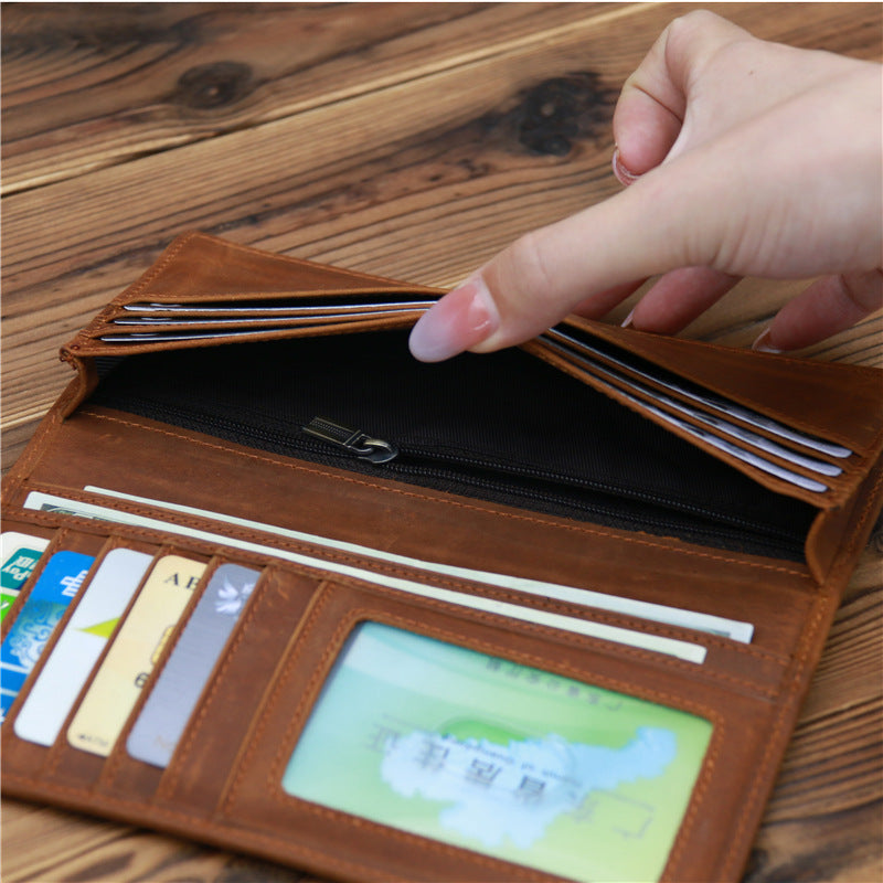 Pure First Layer Cowhide Retro Wallet
