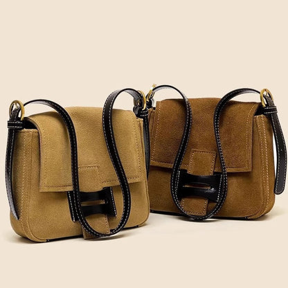 Dull Polish Genuine Leather Shoulder Messenger Bag