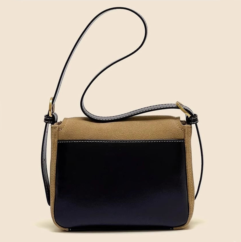 Dull Polish Genuine Leather Shoulder Messenger Bag