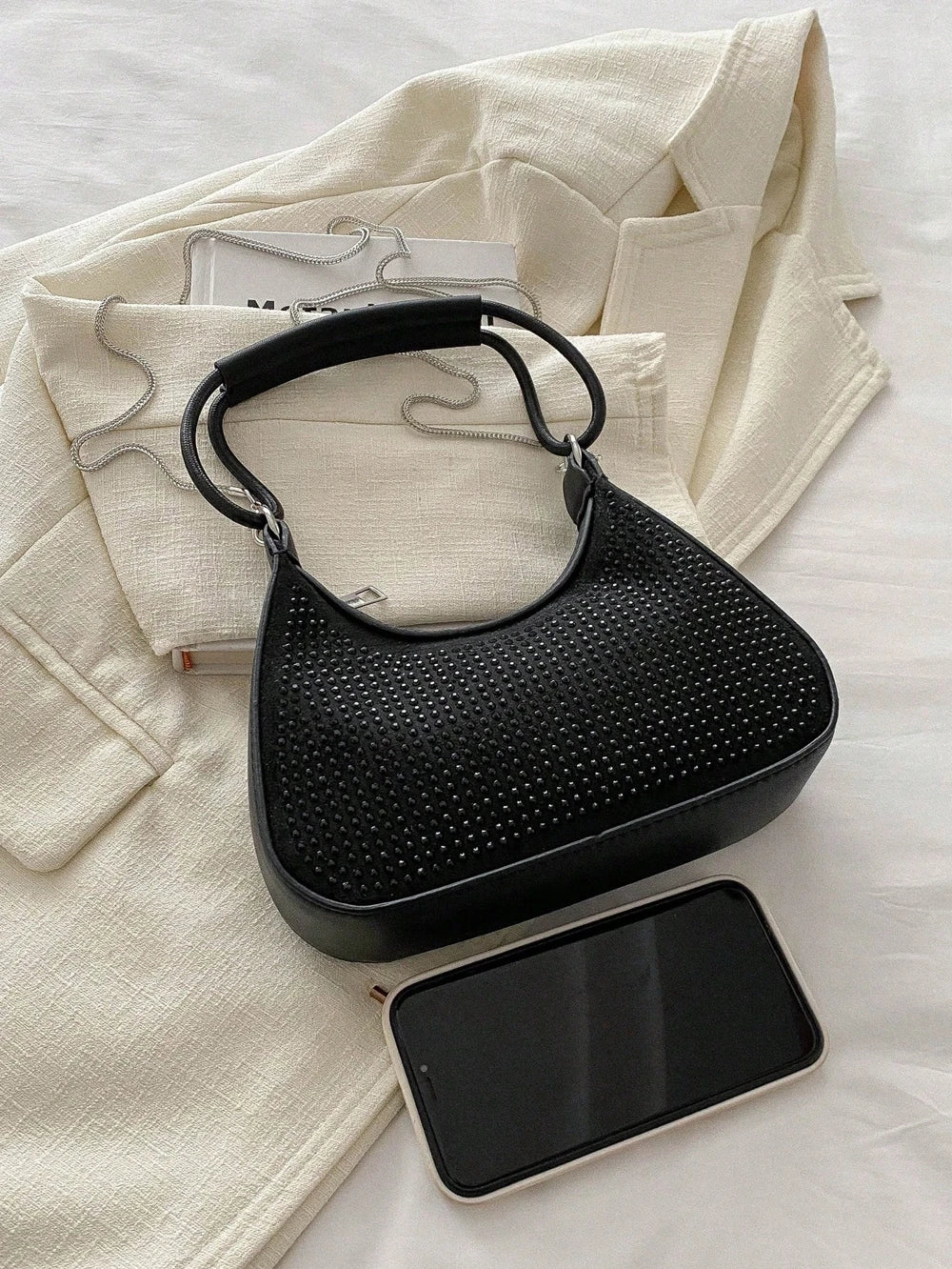 Light Diamond Fashion Rhinestone Chain Crossbody Bag