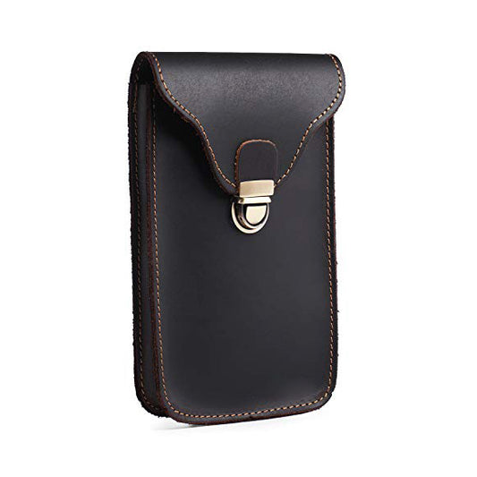 Leather Retro Mobile Phone Bag Outdoor Portable Mobile Phone Protective Cover Home Mobile Phone Storage Bag