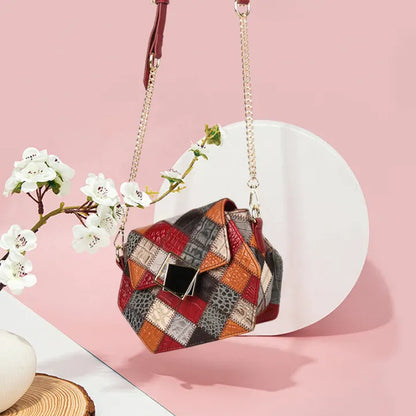 Stylish Textured Stitching Chain Small Square Bag