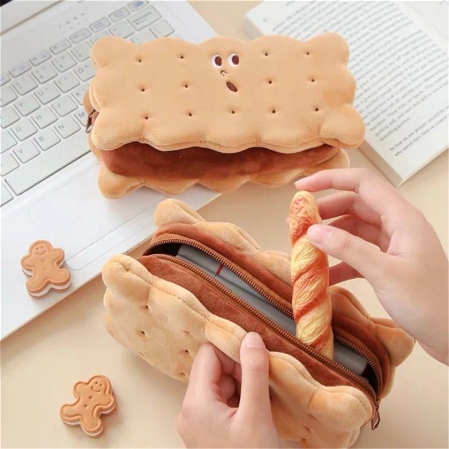 Sandwich Biscuit Plush Pencil Bag
