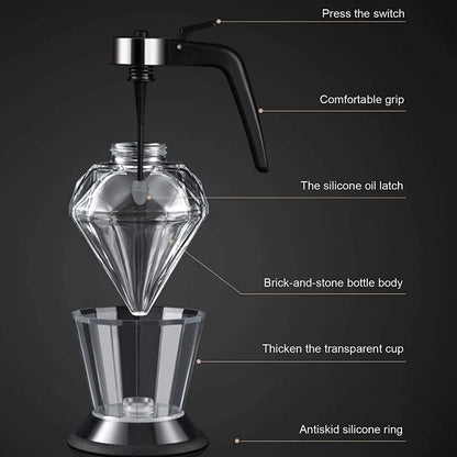 Oil Dispenser Diamond Shaped Glass Oil Bottle