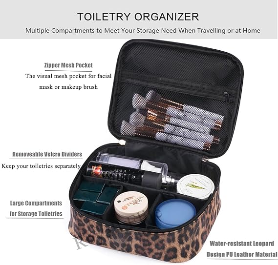 Jioney - Leopard Print Cosmetic Case