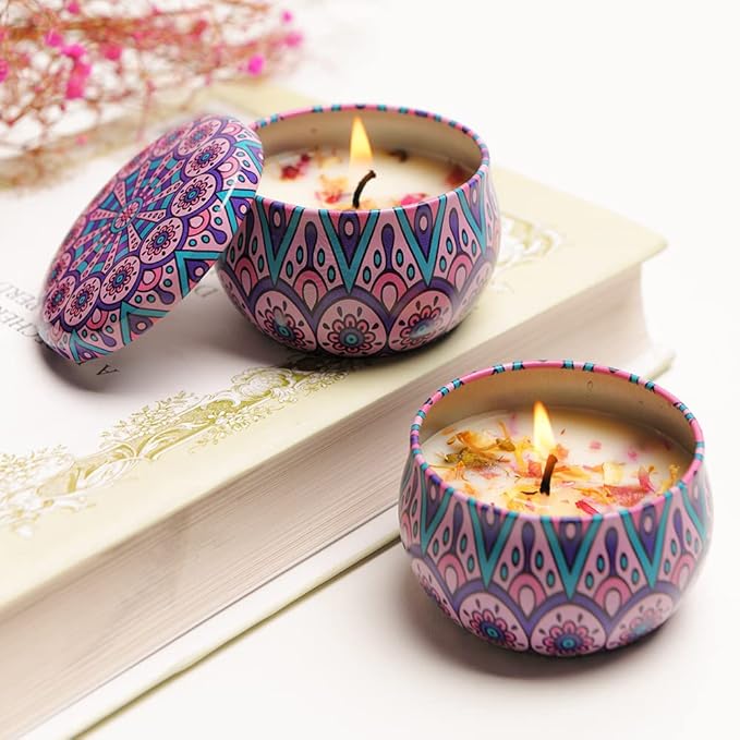 Decorative Scented Tin Candle Gift Set