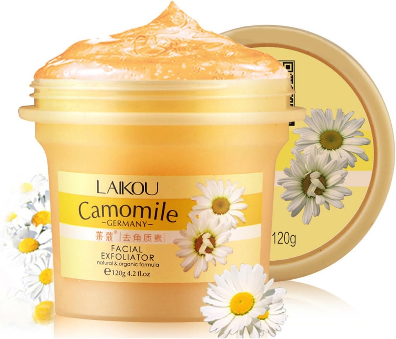 LAIKOU Deep Cleansing Facial Scrub with Camomile Extract - Natural Organic Exfoliating Cream