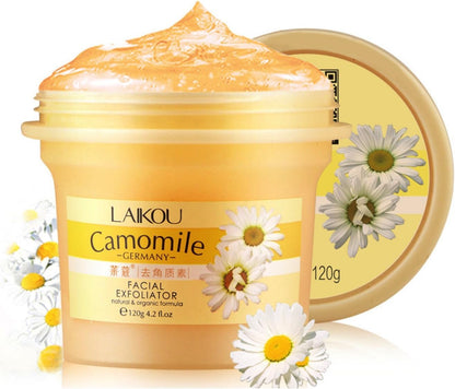 LAIKOU Deep Cleansing Facial Scrub with Camomile Extract - Natural Organic Exfoliating Cream