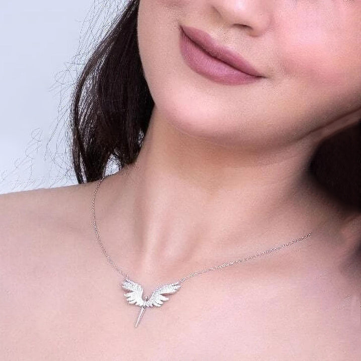 Angel Wings Stainless Steel Necklace Set