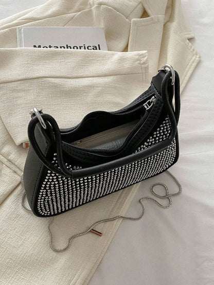 Light Diamond Fashion Rhinestone Chain Crossbody Bag