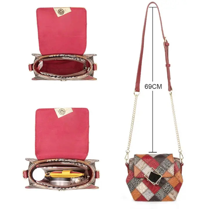 Stylish Textured Stitching Chain Small Square Bag