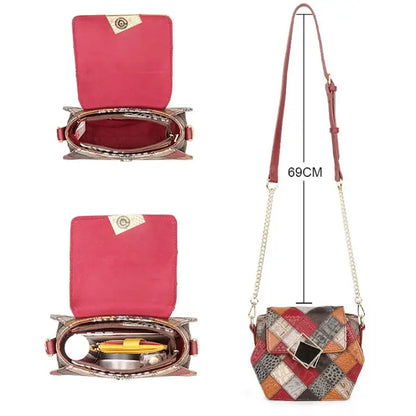 Stylish Textured Stitching Chain Small Square Bag