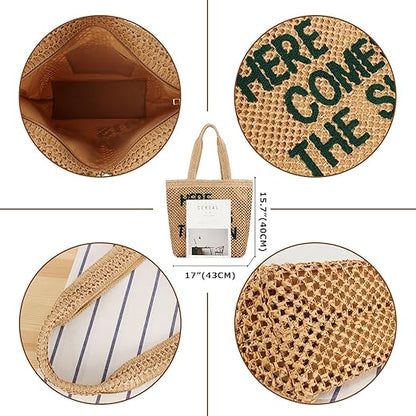 Large Capacity Business Commute Shoulder Minority All-match Straw Bag