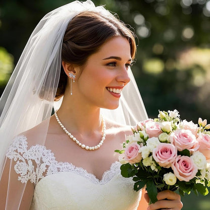 Sterling Silver Diamond Flower Long Women's Earrings