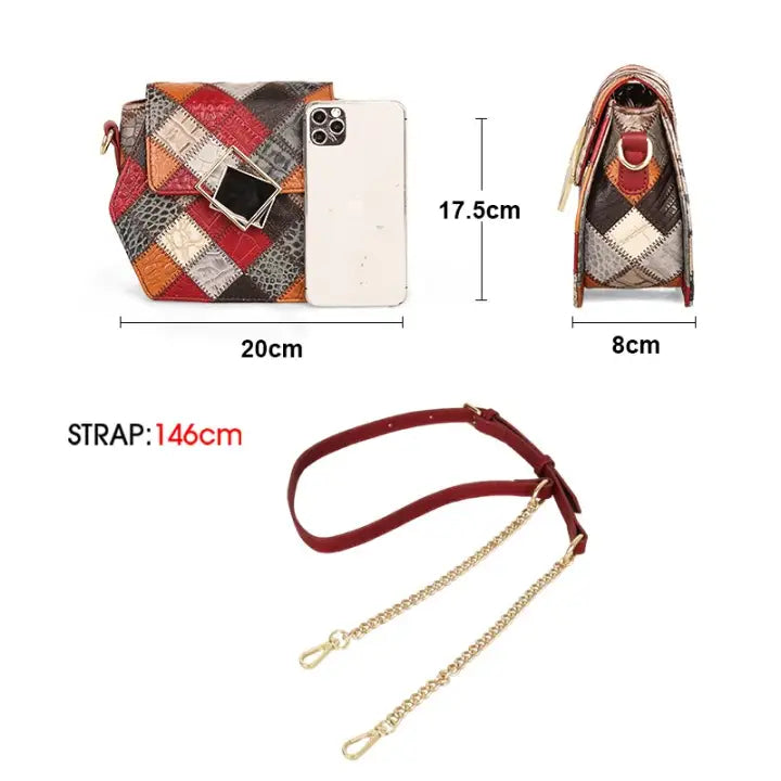 Stylish Textured Stitching Chain Small Square Bag