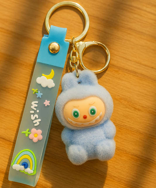 Labubu - Wish & Fuzz Rainbow Wrist‑Strap Keychain