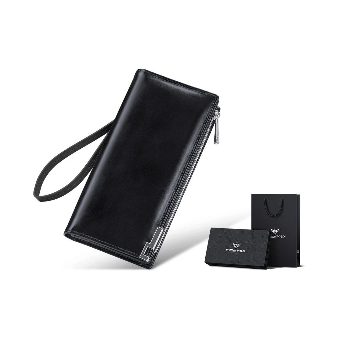 Cash Bag Cowhide Wallet Large Capacity