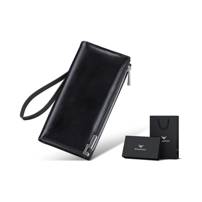 Cash Bag Cowhide Wallet Large Capacity