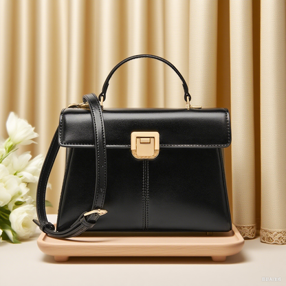 Women's Leather Vachette Clasp Portable Shoulder Bag