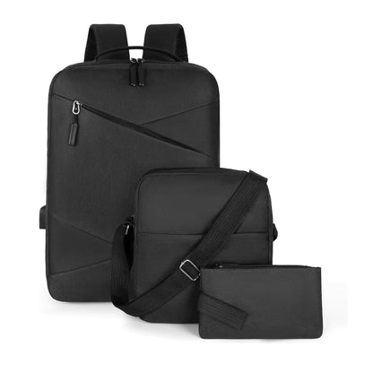 New Business Commute Business Trip Computer Backpack Men's Three-piece Set