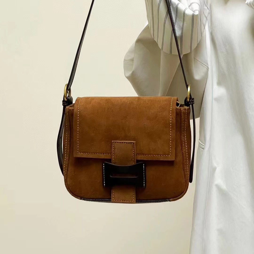 Dull Polish Genuine Leather Shoulder Messenger Bag