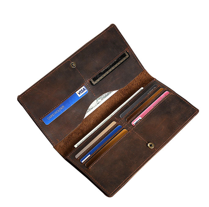 Horse Long Wallet Genuine Leather Hand-held Men's Card Holder