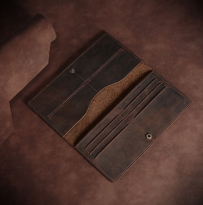 Horse Long Wallet Genuine Leather Hand-held Men's Card Holder