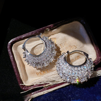 Micro Inlaid Zircon Bag Ear Buckle All-matching