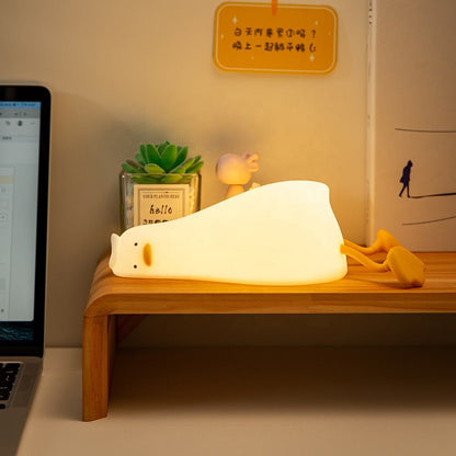 Lying Flat Duck Night Light LED Squishy Lamp