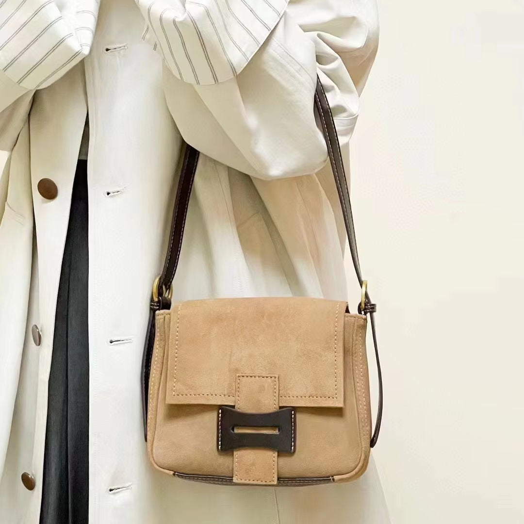 Dull Polish Genuine Leather Shoulder Messenger Bag