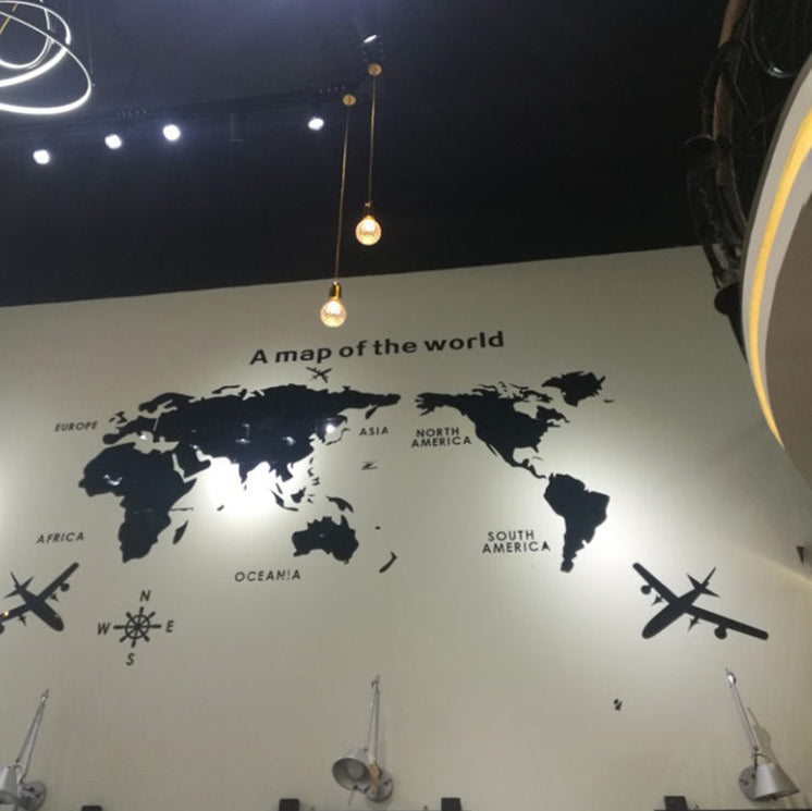 خريطة العالم ثلاثية الأبعاد لتزيين الجدران، مصنوعة من الأكريليك، لتزيين المكاتب (كبيرة)